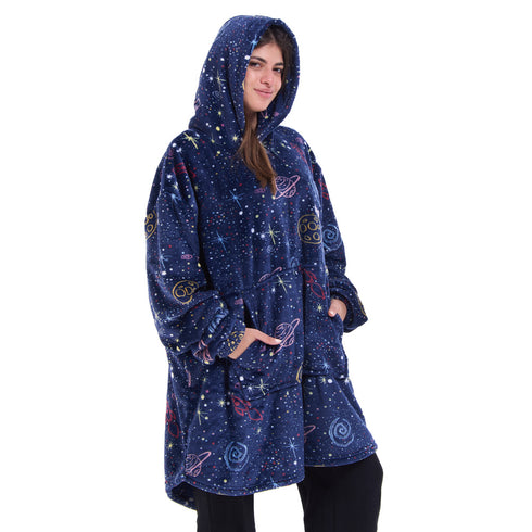 Snuggs Blanket Hoodie Dark Blue Space